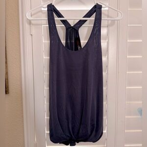 Navy Blue Soft and Flowy Racerbavk Tank Top in Small